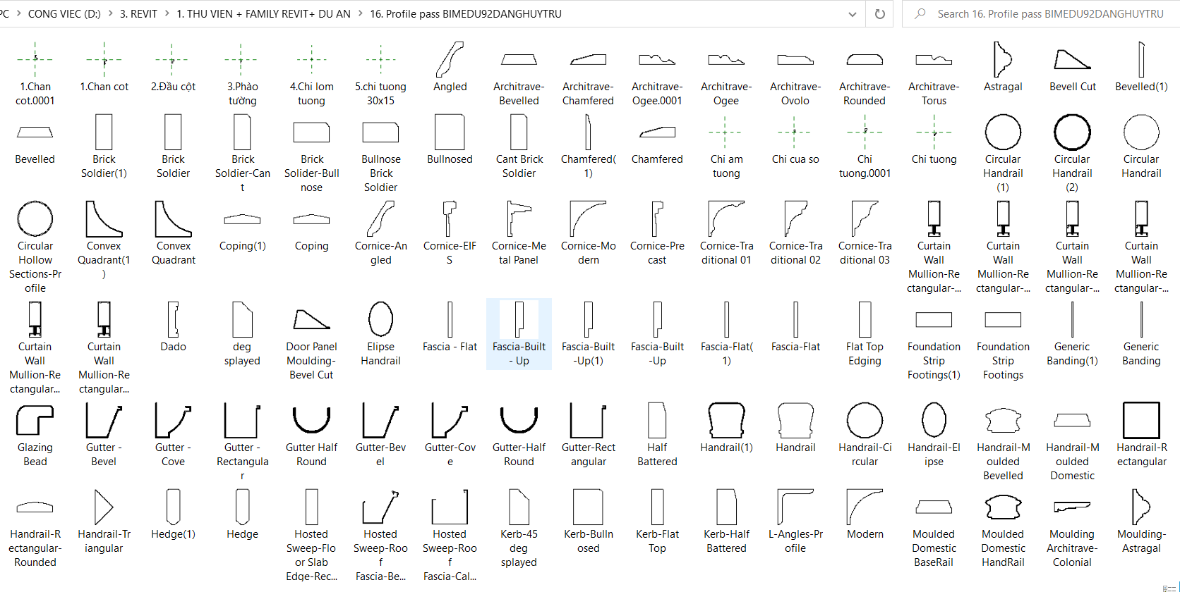 Profil Revit Thư viện profile revit - Bim House Education