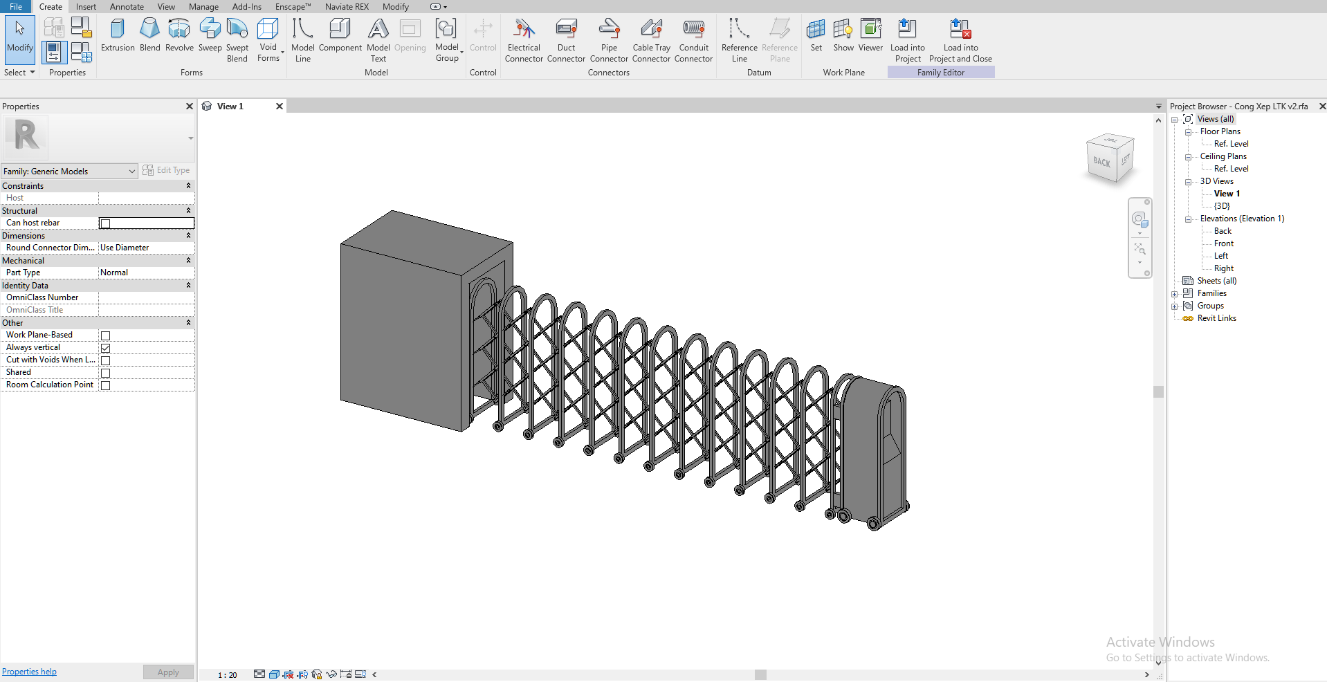 Thư viện cổng xếp Revit - Bim House Education